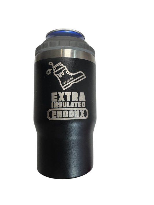 Ergonx 4 in 1 Aluminum Cooler Mug - Black - Extra Insulated