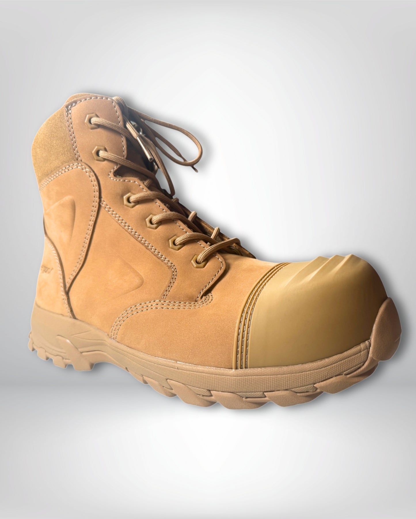 Ergonx All Tan Lace Up Safety Boots + 6 Socks + 1L Bottle & Cap Bundle