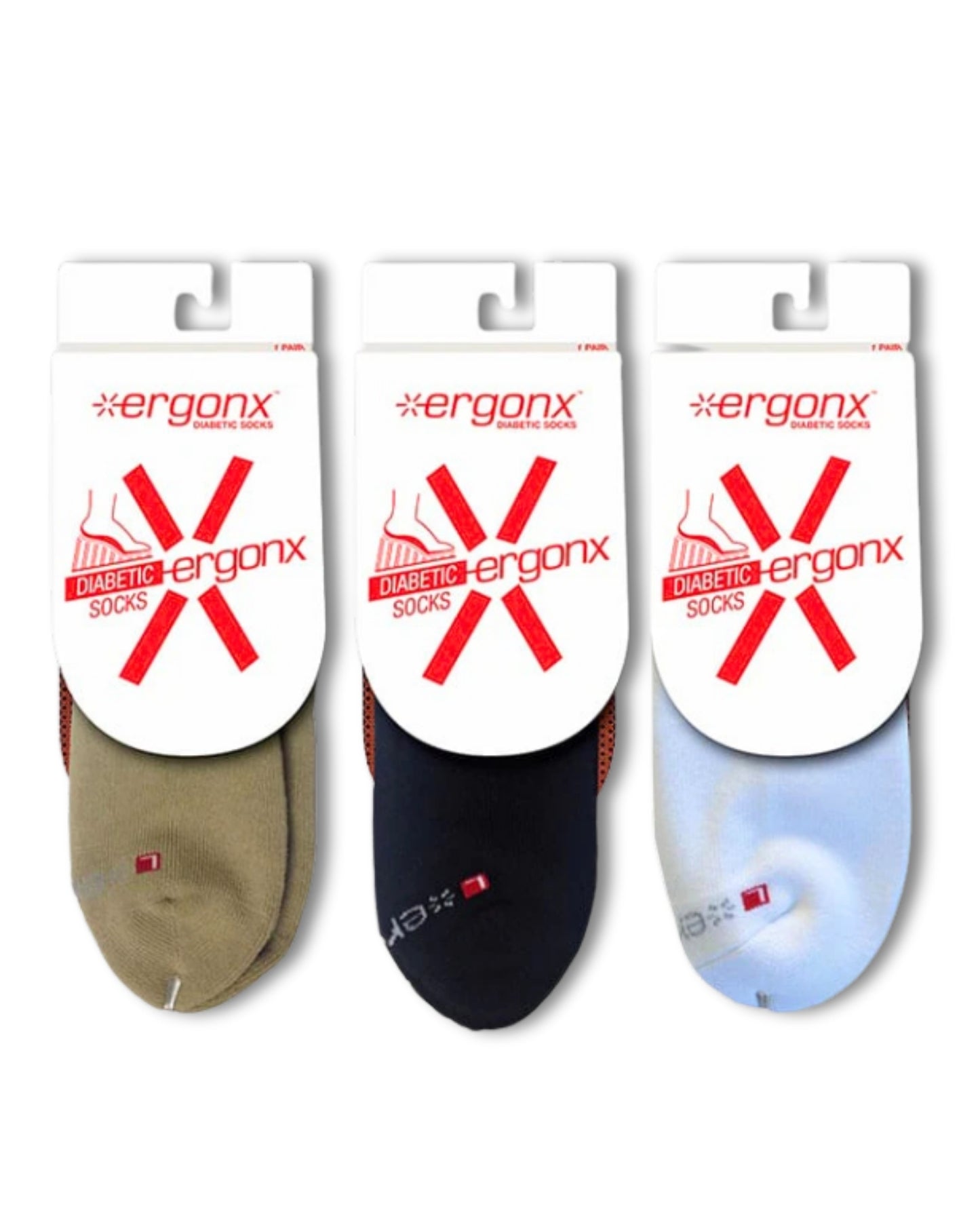 Ergonx Diabetic Socks Crew (6 Pack)