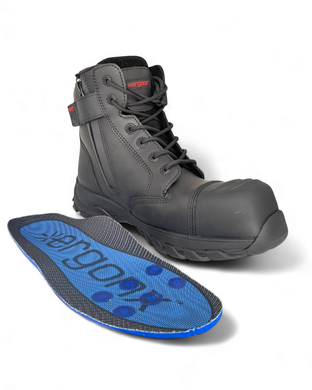 Ergonx Safety Boots Lace Up (Helium) Black