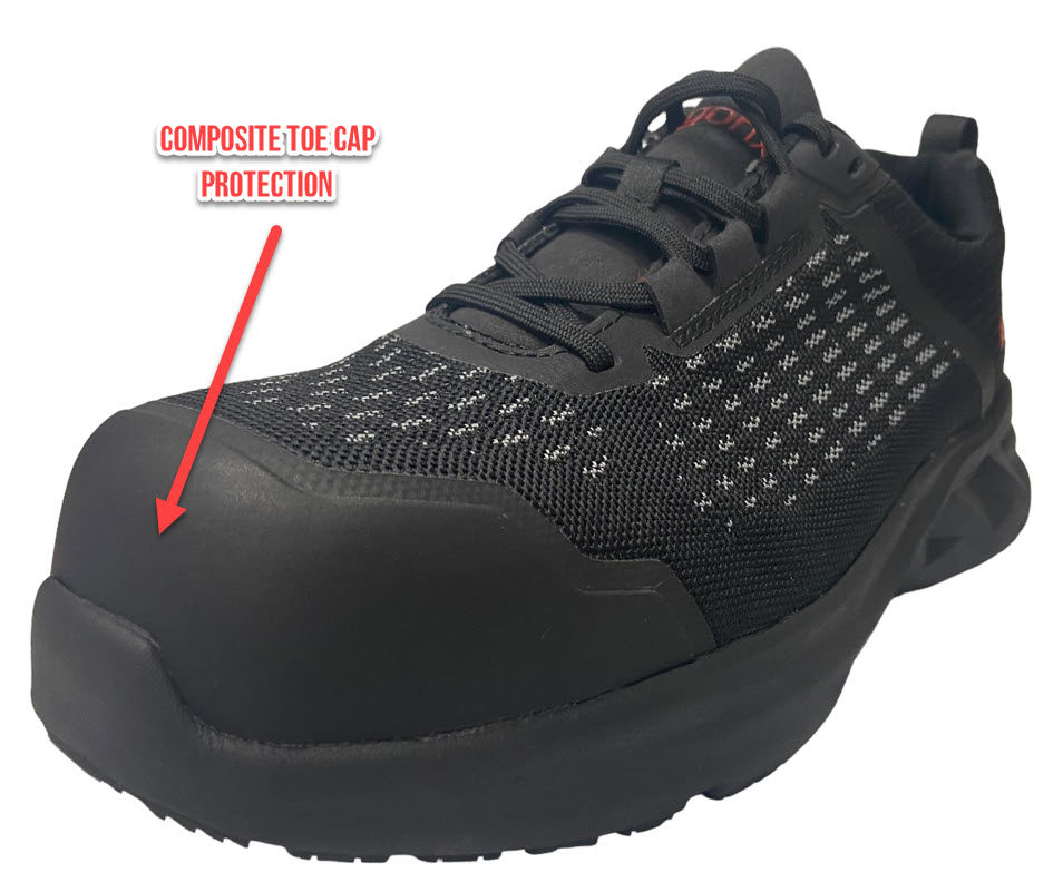 Composite toe cap boots and shoes protect like steel cap boots, but are cooler and lighter.  Steel cap boots are often heavier and hotter than composite toe boots and shoes