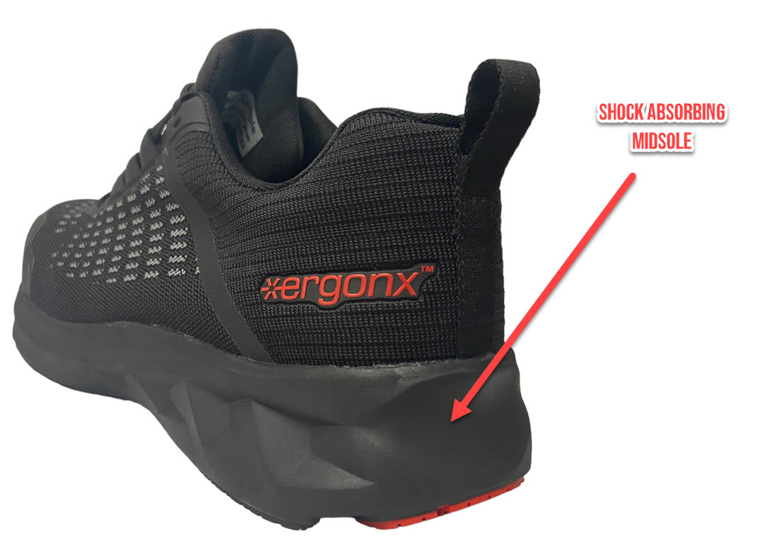 A soft shock absorbing midsole helps cushioning to limit foot strain and pains 