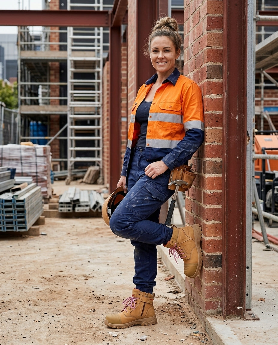 Ergonx women's Helium all tan safety work boots — product view 2
