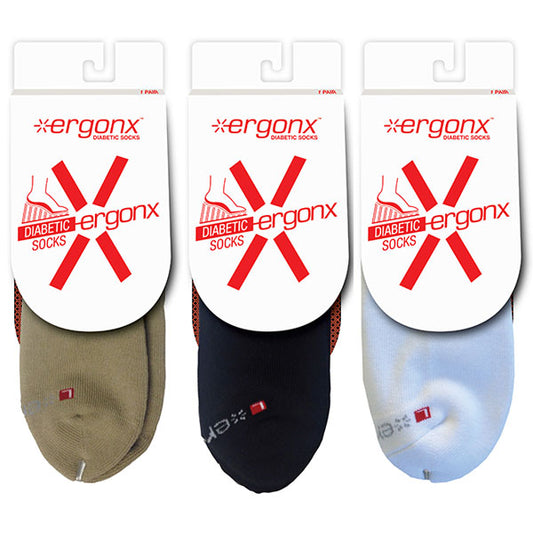 Ergonx Diabetic Socks 1/4 Crew (6 Pack)